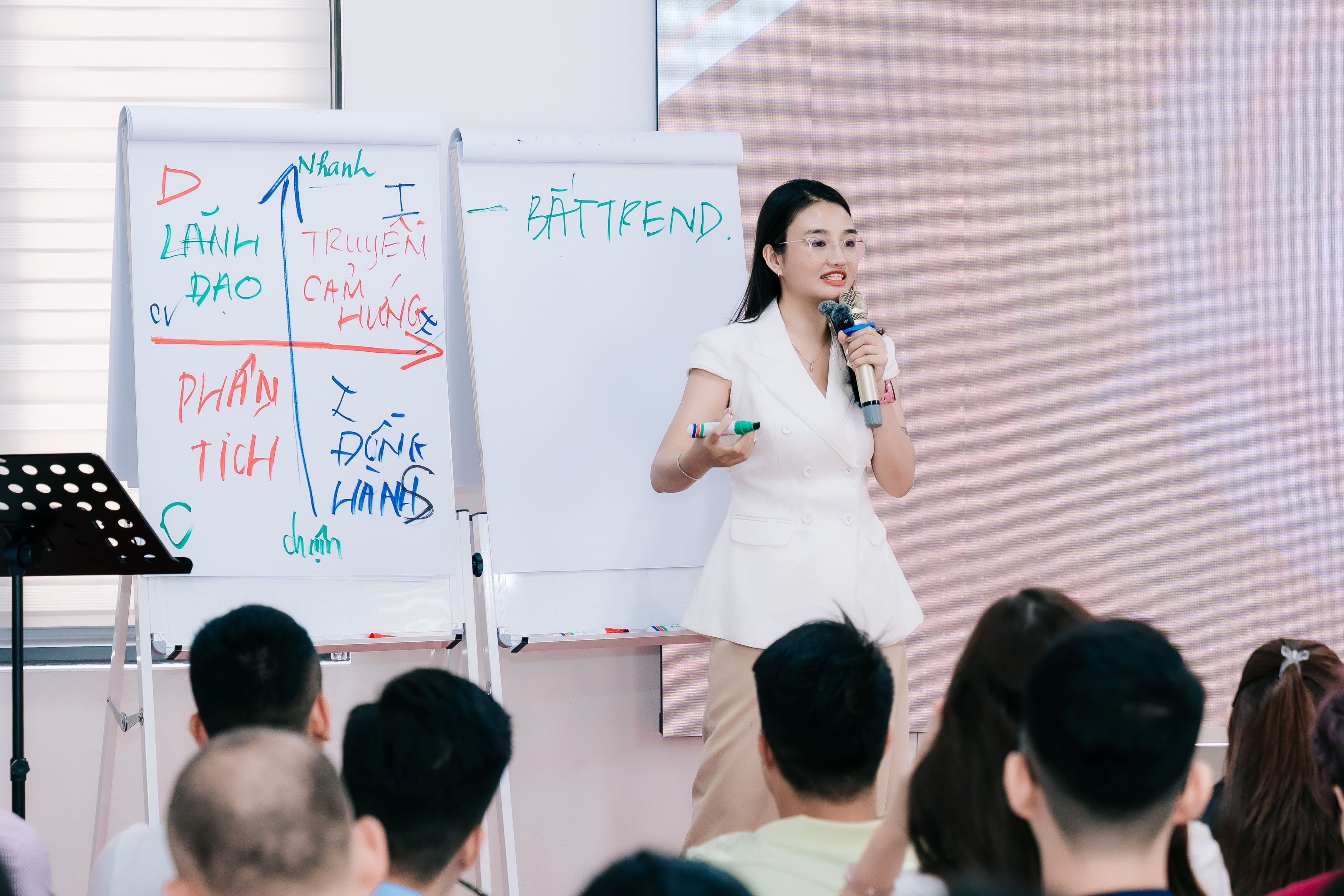 Hoa giảng mô hình DISC trên flipchart